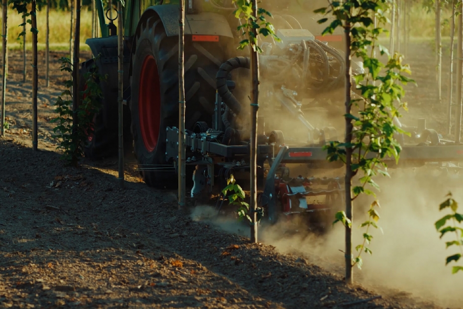 Mechanisch onkruid wieden door te schoffelen